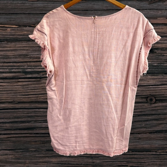 Sundance Pink Ruffled Relaxed T-Shirt Blouse - Picture 2 of 4